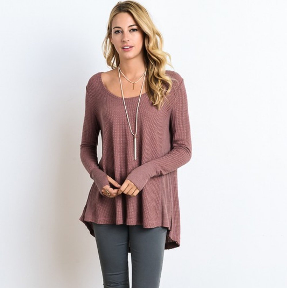 Comfy waffleknit top